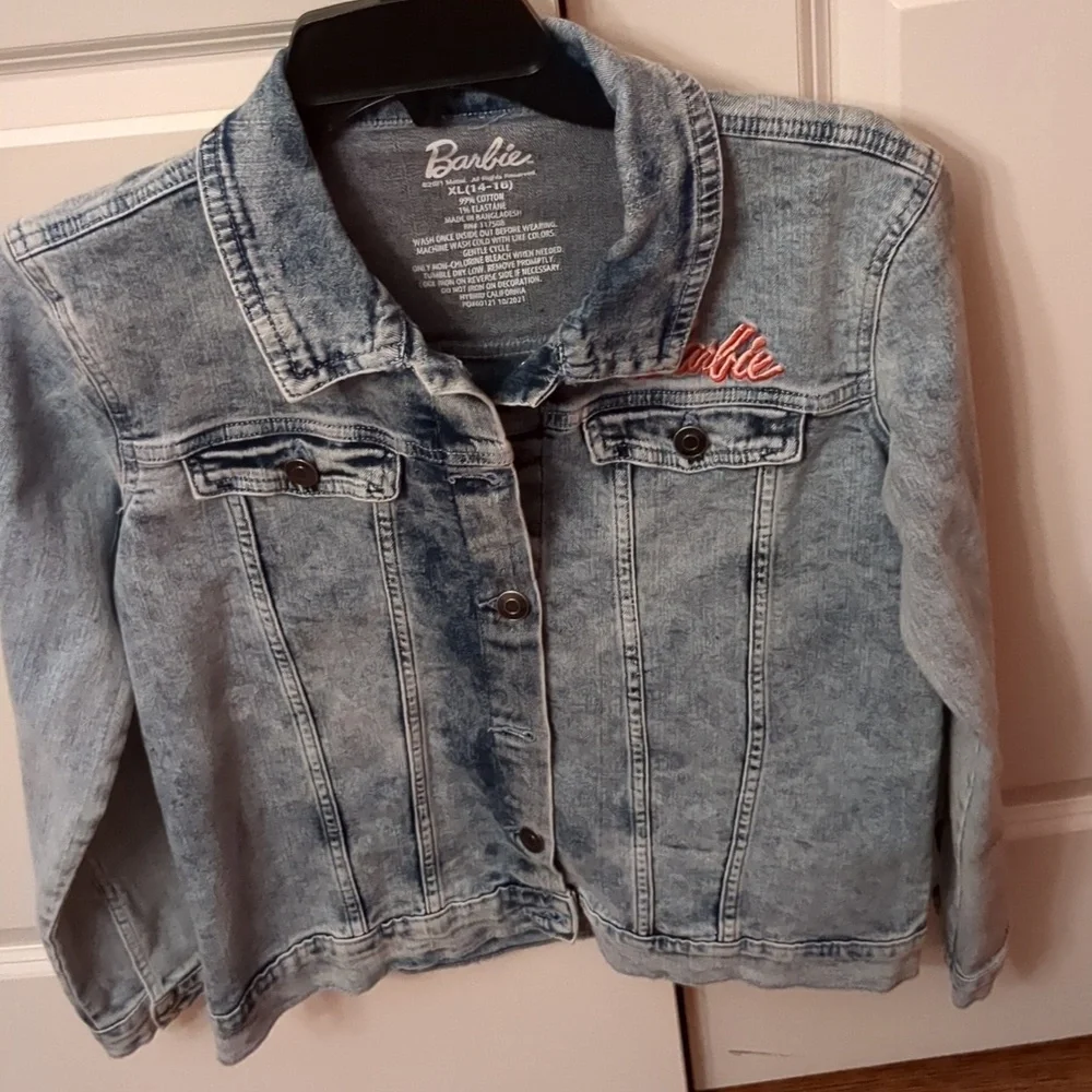 Barbie denim jean jacket XL size 14 to 16
